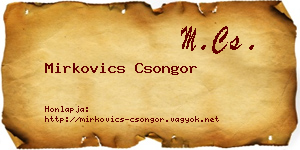 Mirkovics Csongor névjegykártya